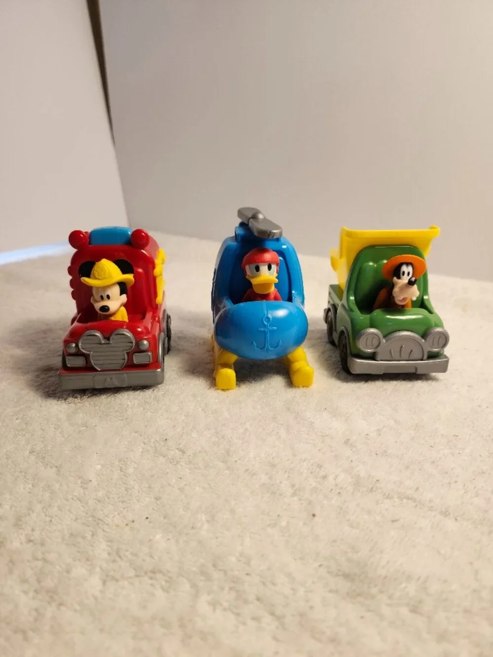 THREE VEHICLES FROM DISNEY GOFFY DONALD DUCK MICKEY MOUSE